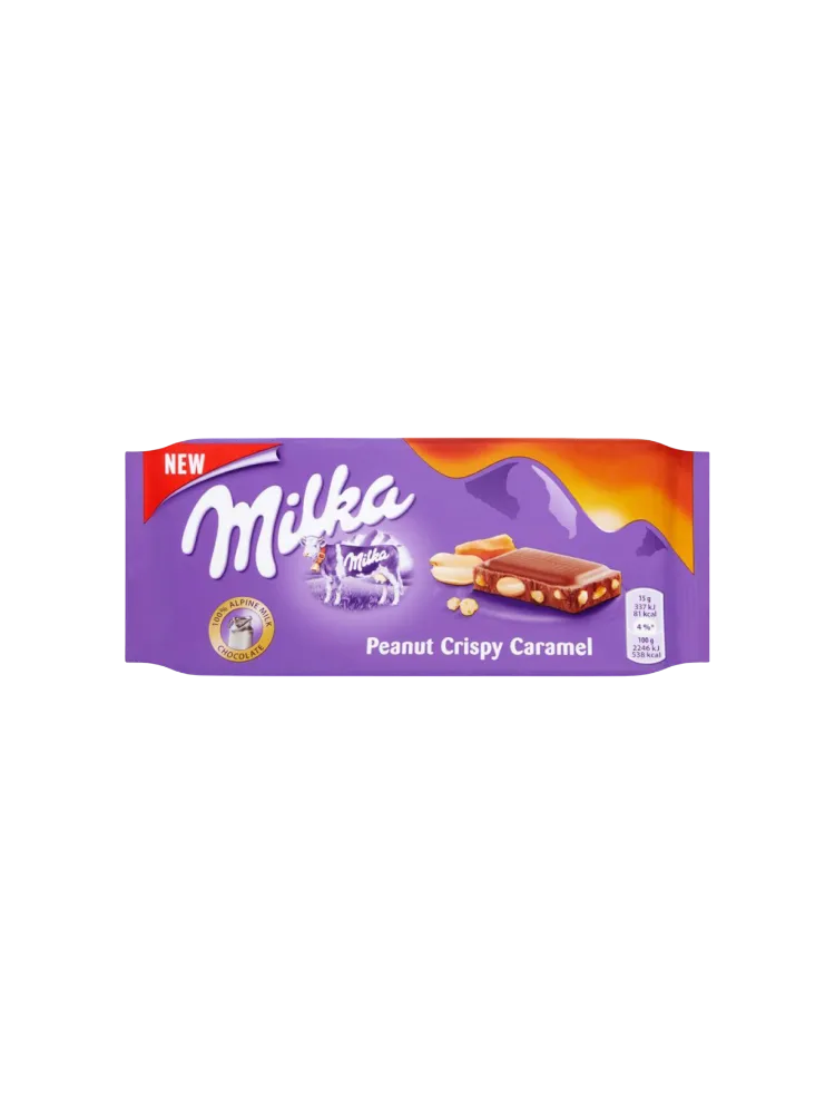 MILKA peanut Crispy Caramel орех и хрустящая карамель 90г. 
