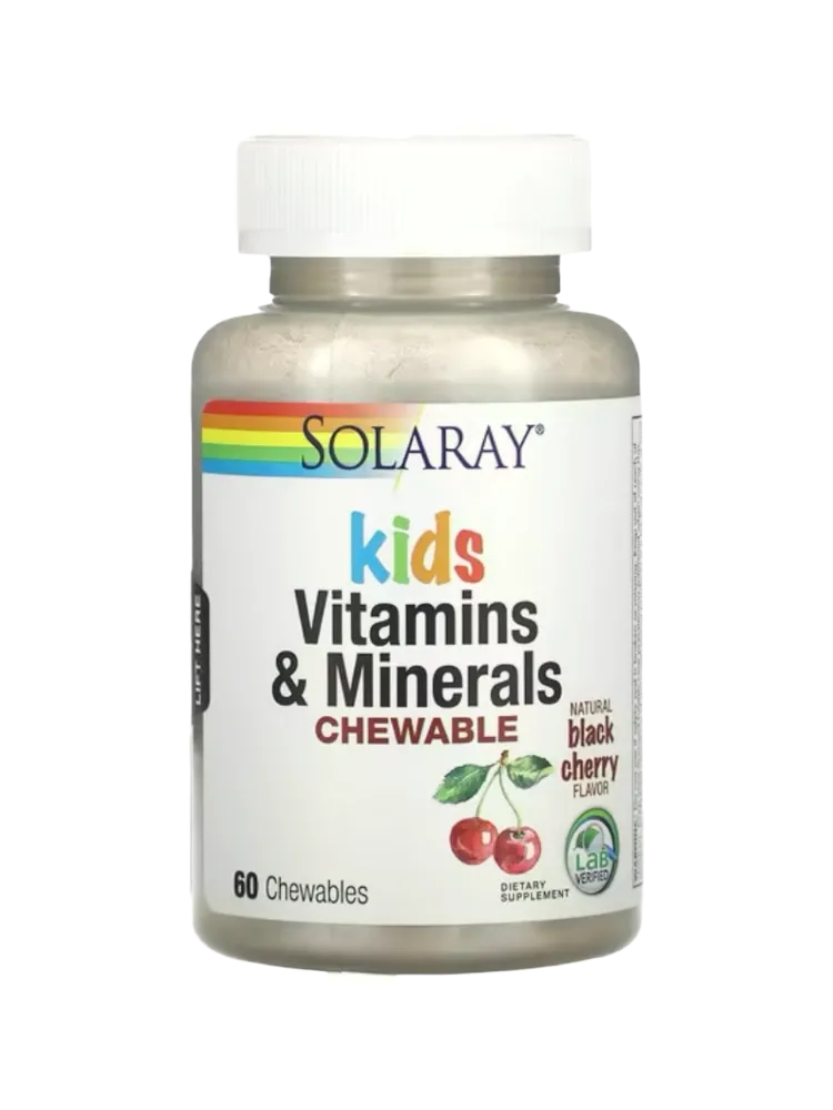 Solaray Kids Vitamins &amp; Minerals Chewable Black Cherry таблетки 60 шт