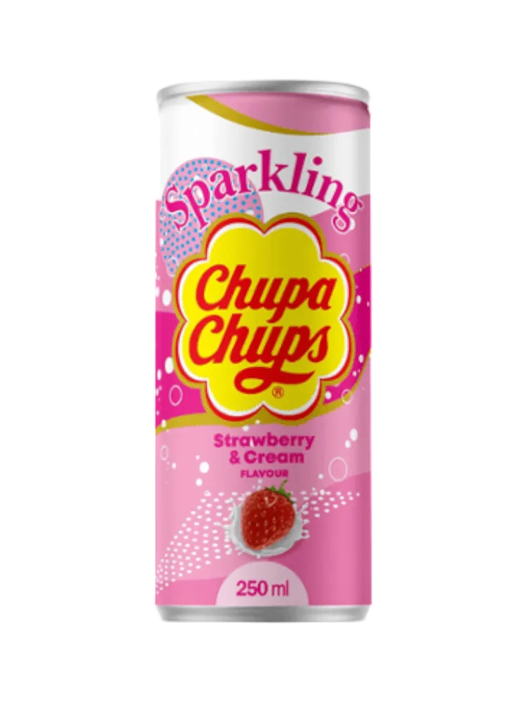 Напиток газ Chupa Chups КЛУБНИКА со сливками 250ml 