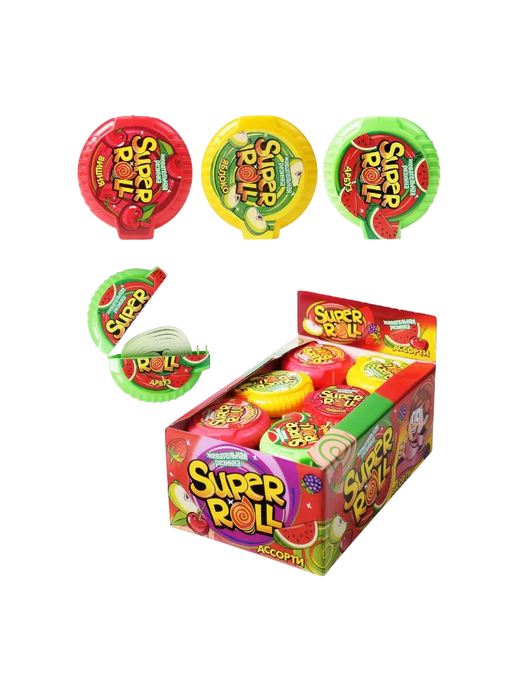 Жевательная резинка SUPER ROLL ассорти 12г. 