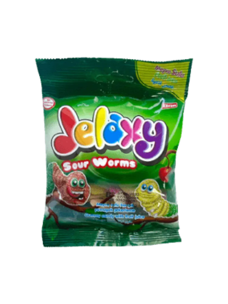 Жев. мармелад Jelaxy fizzy Sour Worms Кислые червячки 80 гр.