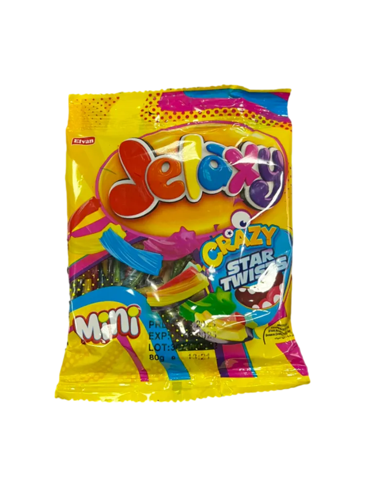 Жевательный мармелад Jelaxy Crazy STAR TWISTS 80 г. 