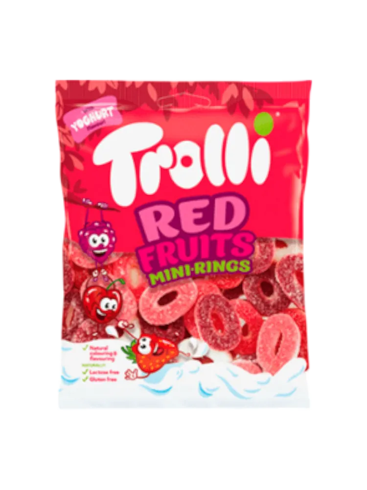 Мармелад Trolli RED rings Кольца КЛУБНИКА красные100гр FINI