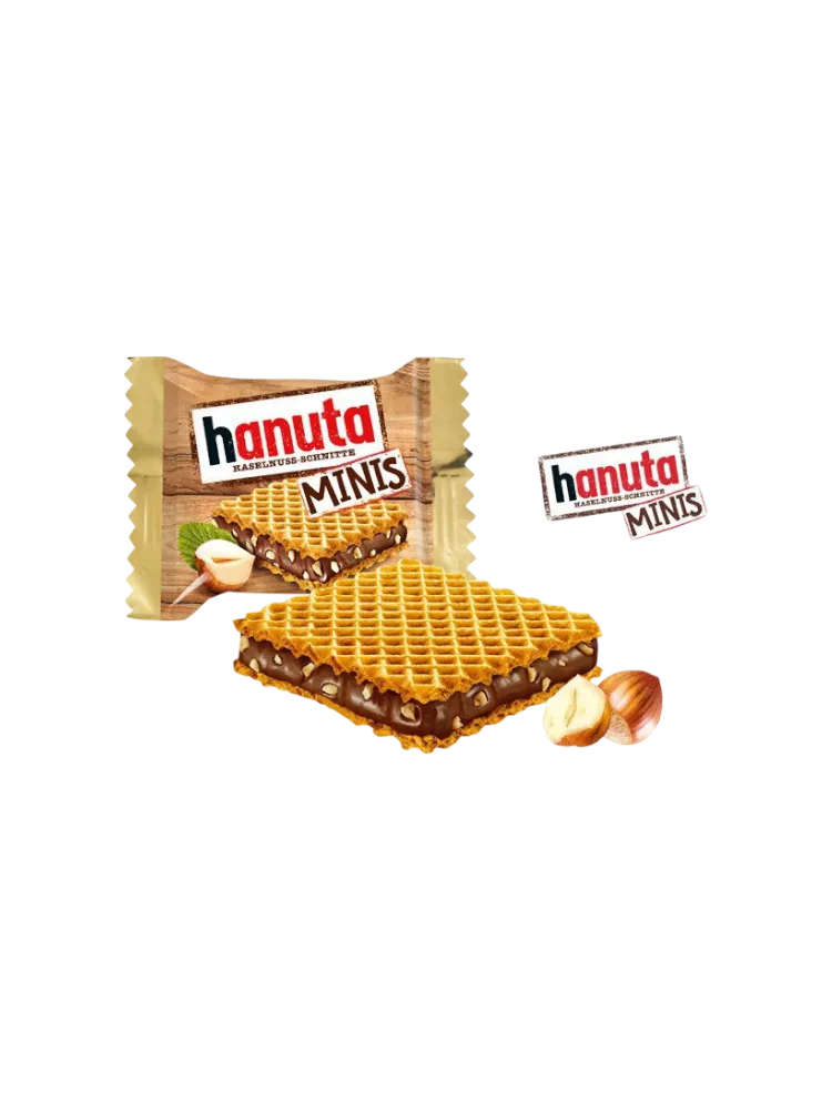 Вафельные печенья Ferrero Hanuta Minis с шоколадно-ореховой начинкой 200г. 