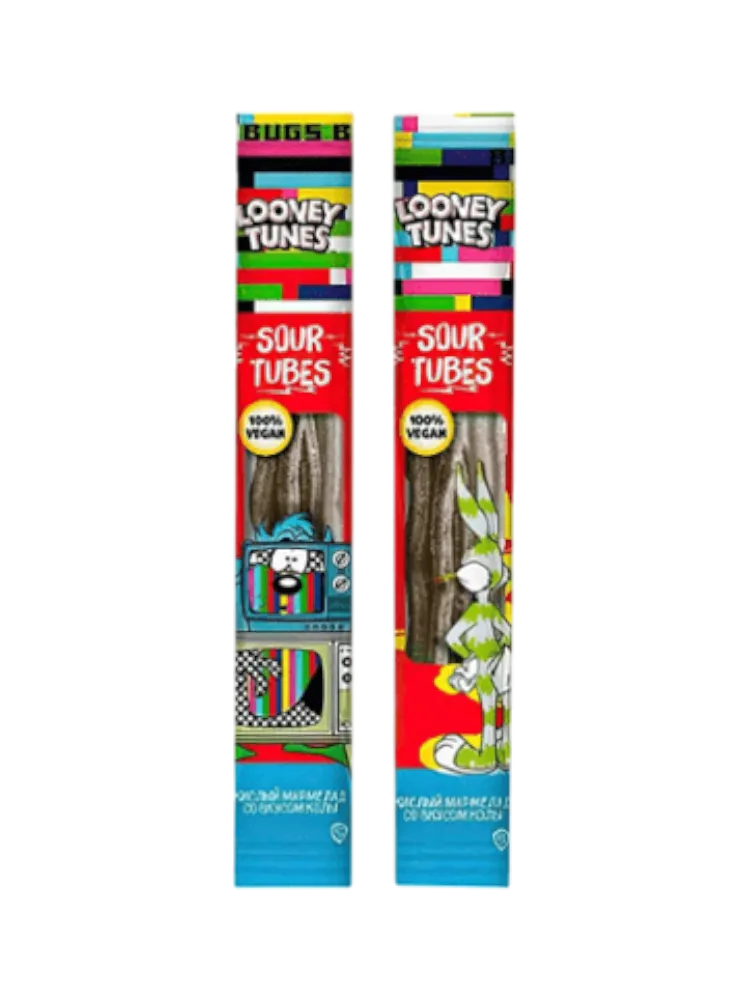 Жевательный мармелад LOONEY TUNES sour Tubes cо вкусом Колы 35 гр