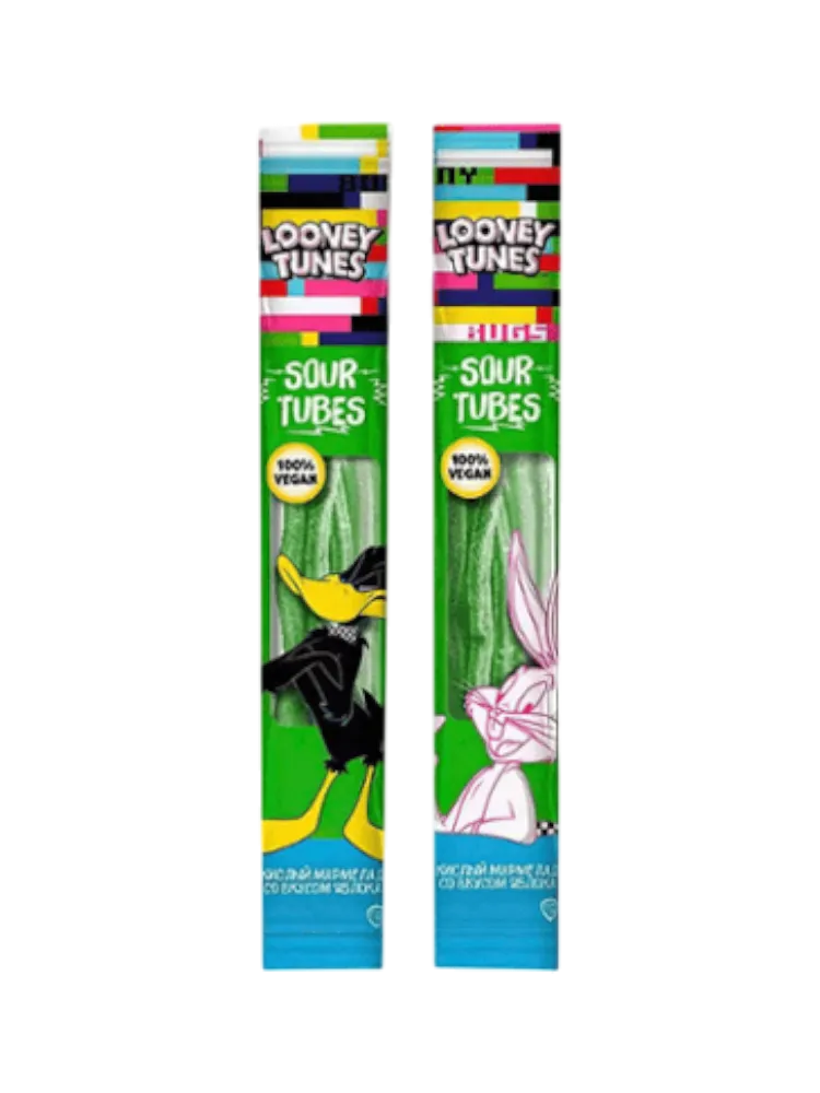 Жевательный мармелад LOONEY TUNES sour Tubes cо вкусом Яблока 35 гр