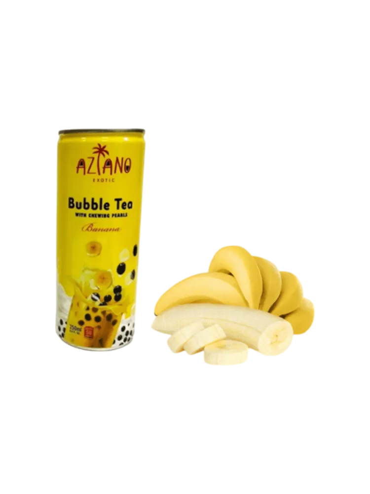 Чай молочный Aziano Bubble Tea БАНАН с семенами конжака 250 мл 