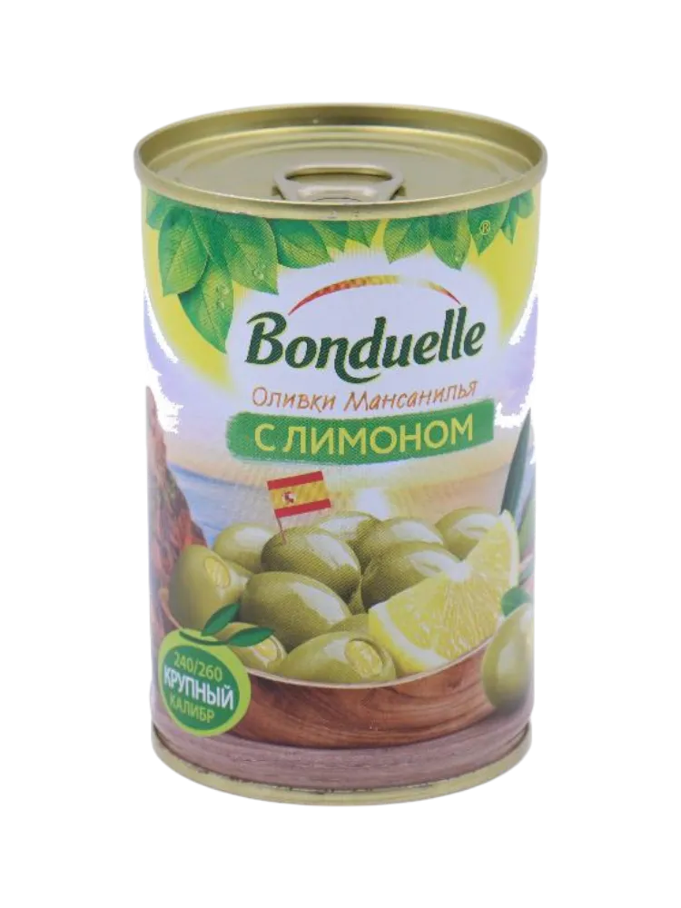 ОЛИВКИ BONDUELLE 314МЛ МАНСАНИЛЬЯ С ЛИМОНОМ