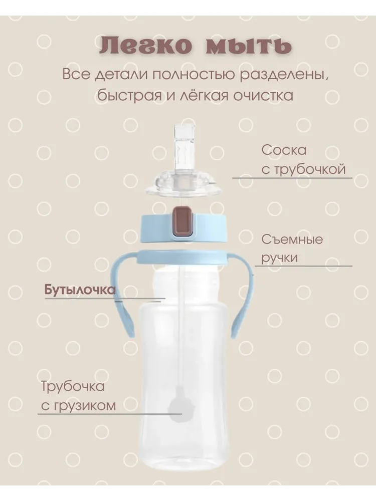 Поильник-непроливайка Paomma C03, 300 мл, пластик/силикон - фото 7