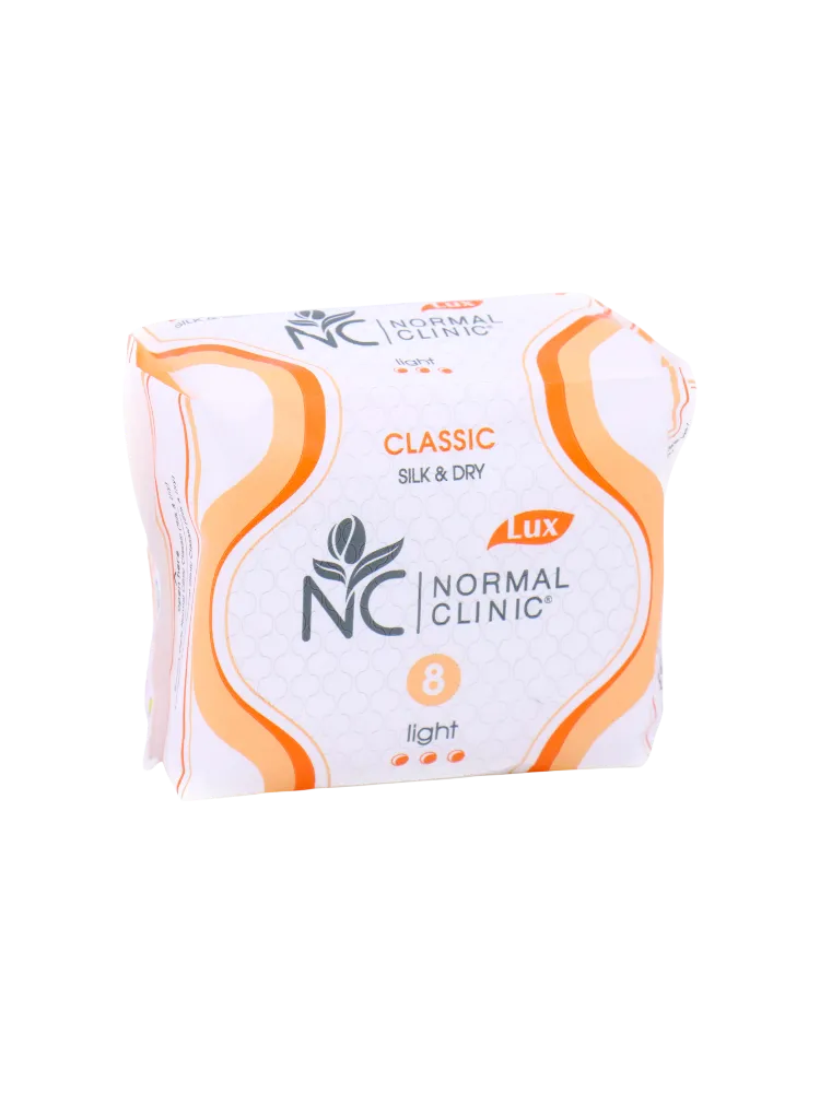 ПРОКЛАДКИ NORMAL CLINIC SILK&DRY CLASSIC 3КАП 8ШТОРАНЖ NCF15K