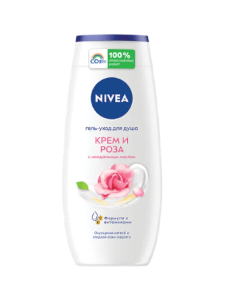 ГЕЛЬ УХОД Д/ДУША NIVEA 250МЛ КРЕМ РОЗА