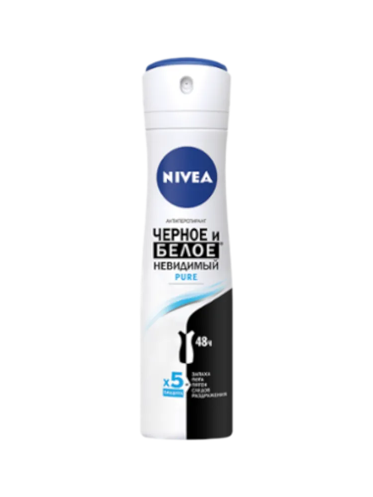 ДЕЗОДОРАНТ NIVEA 150МЛ PURE Д/ЧЕРНОГО И БЕЛОГО СПРЕЙ