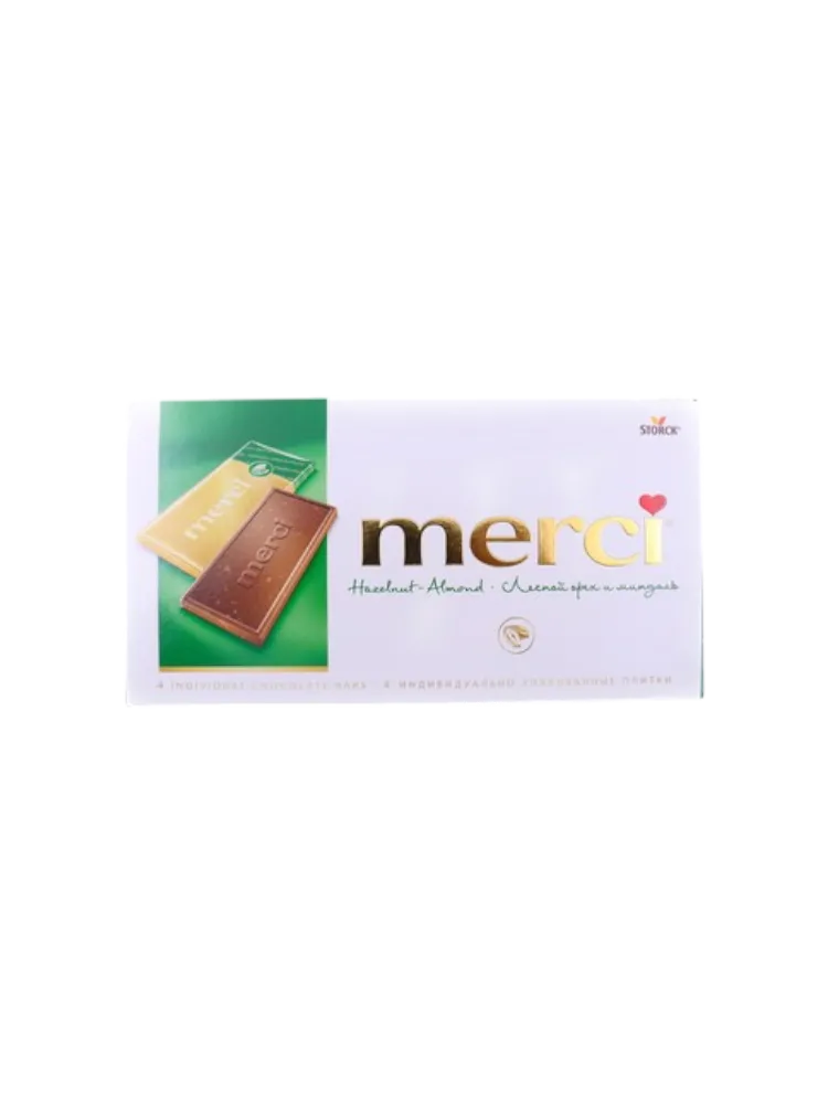 ШОК MERСI 100Г ЛЕСНОЙ ОРЕХ/МИНДАЛЬ