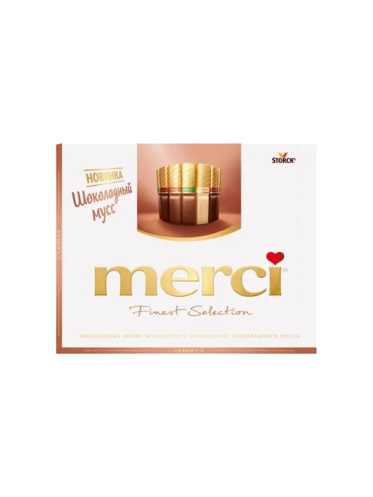 КОНФЕТЫ MERCI 210Г ШОКОЛАДНЫЙ МУСС