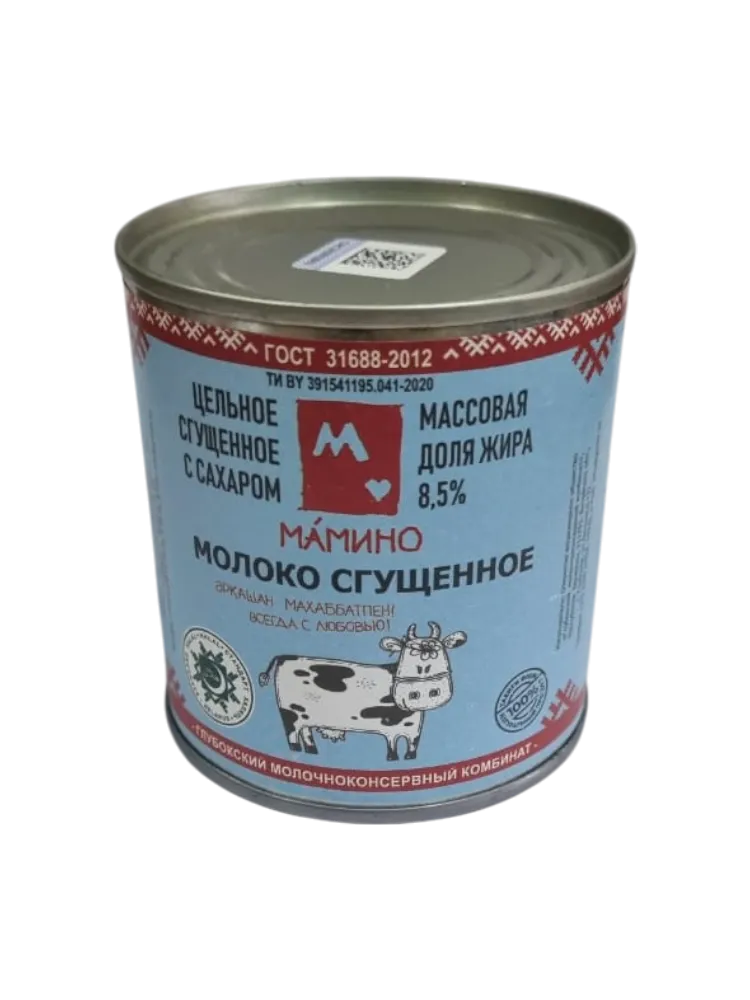 ТМ МАМИНО Молоко сгущеное ЦЕЛЬНОЕ с сах 8,5% ж/б 380 г