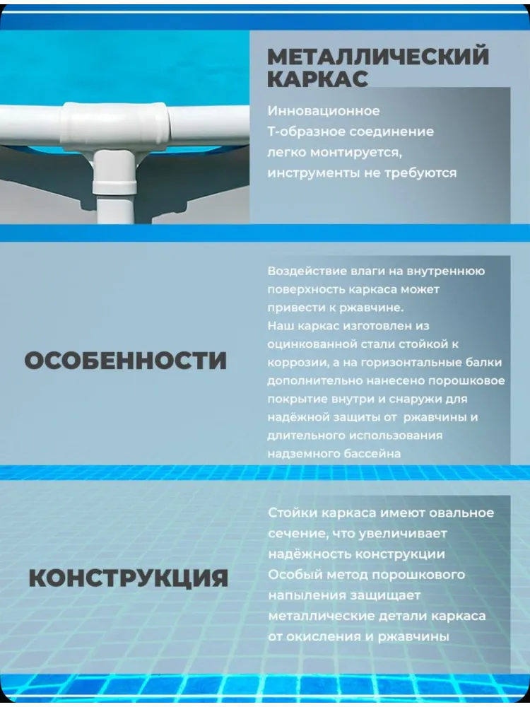 Бассейн каркасный Intex 28200, 305x305x76 - фото 4