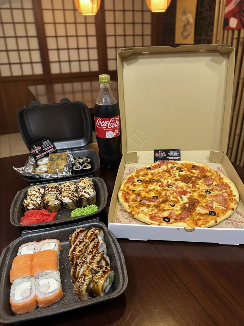 Комбо №4 (40шт)+Cola1L+Pizza-Peperoni от JaDi