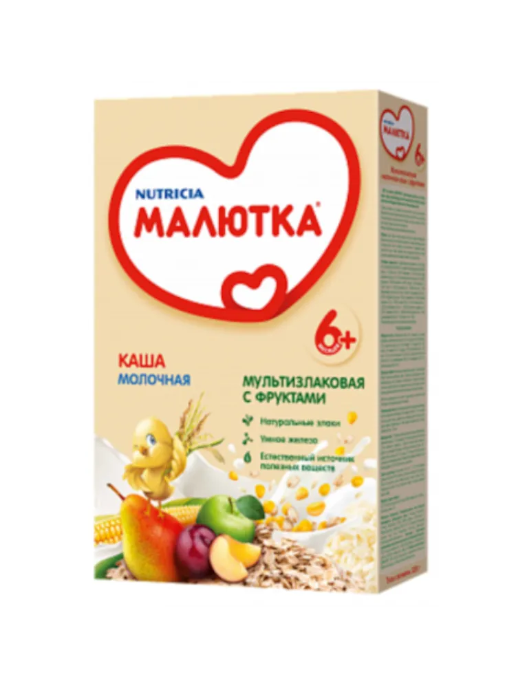 КАША МАЛЮТКА МОЛ 220Г МУЛЬТИЗЛАКОВАЯ/СМЕСЬ ФРУКТОВ 