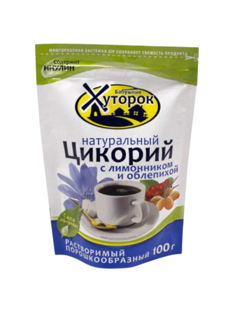 ЦИКОРИЙ ХУТОРОК 100Г ЛИМОННИК/ОБЛЕПИХА ZIP ПАКЕТ