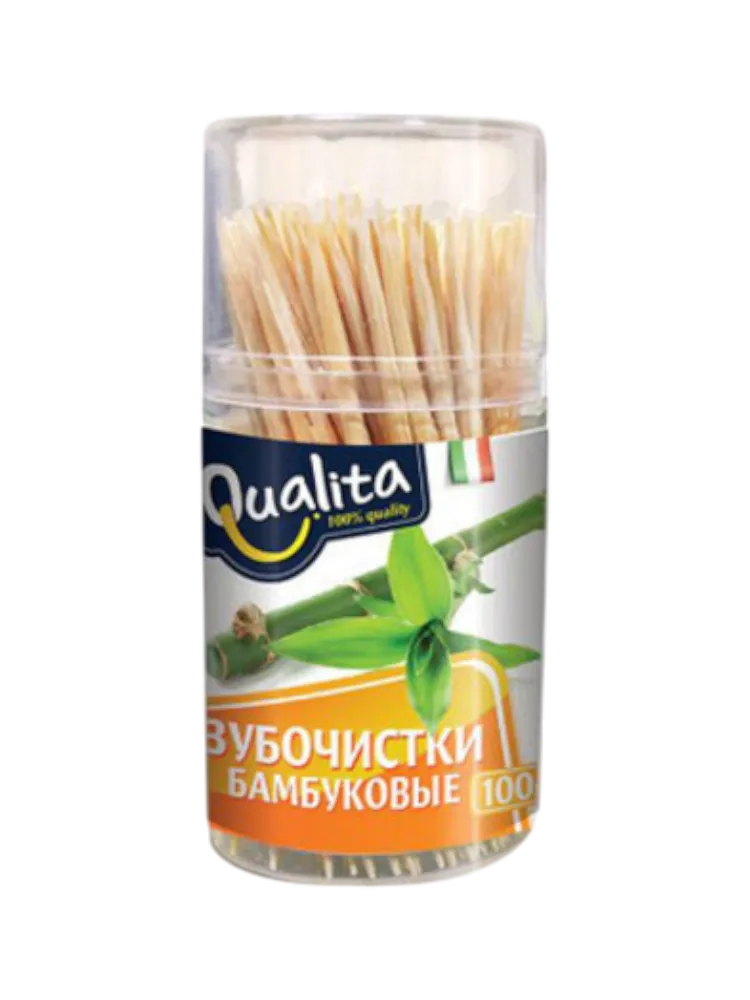 ЗУБОЧИСТКИ QUALITA 100ШТ БАМБУКОВЫЕ