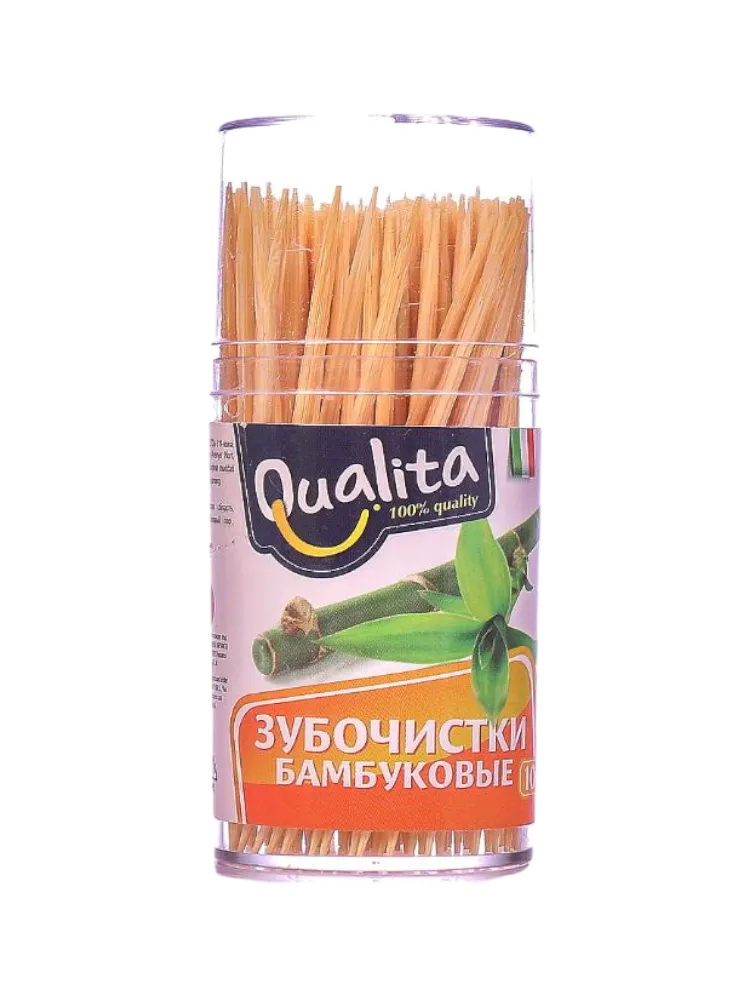 ЗУБОЧИСТКИ QUALITA 200ШТ БАМБУКОВЫЕ