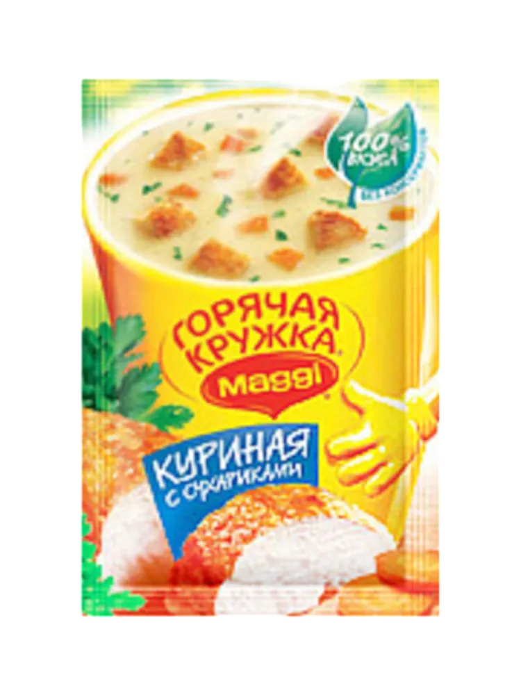 СУП МАГГИ ГОР КРУЖКА 19Г КУРИНАЯ С СУХАРИКАМИ 