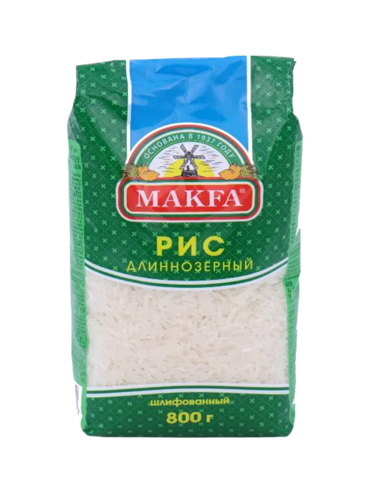 КРУПА МАКФА 800Г РИС ШЛИФОВАННЫЙ ДЛИНОЗЕРНЫЙ