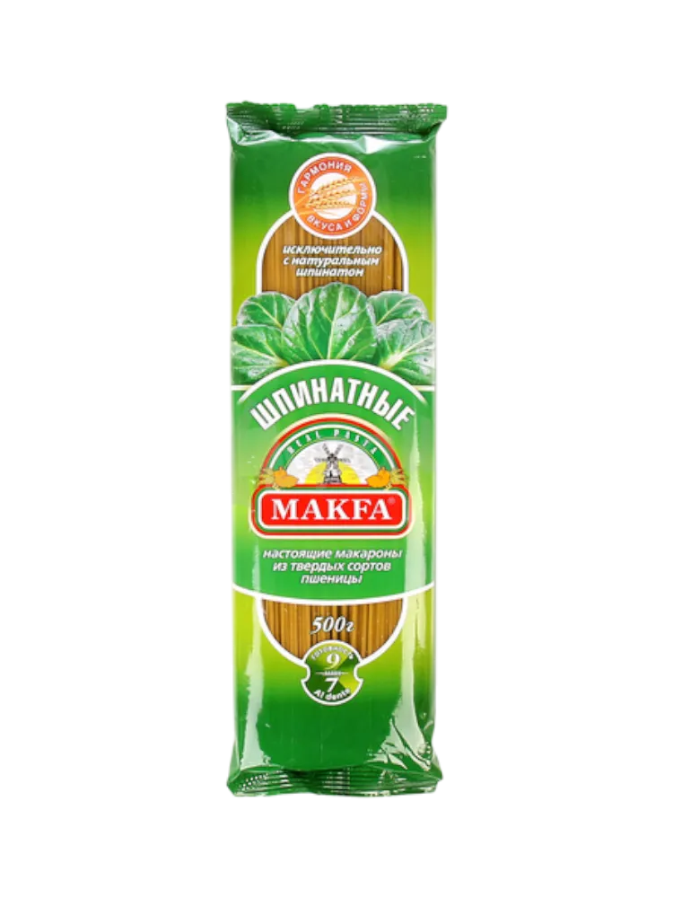 МАКАРОНЫ МАКФА 500Г СПАГЕТТИ ШПИНАТНЫЕ