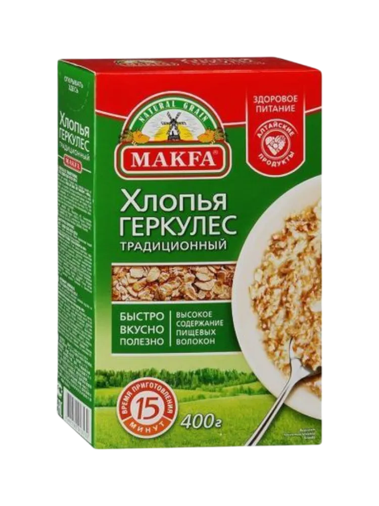 КРУПА МАКФА 400Г ХЛОПЬЯ ГЕРКУЛЕС
