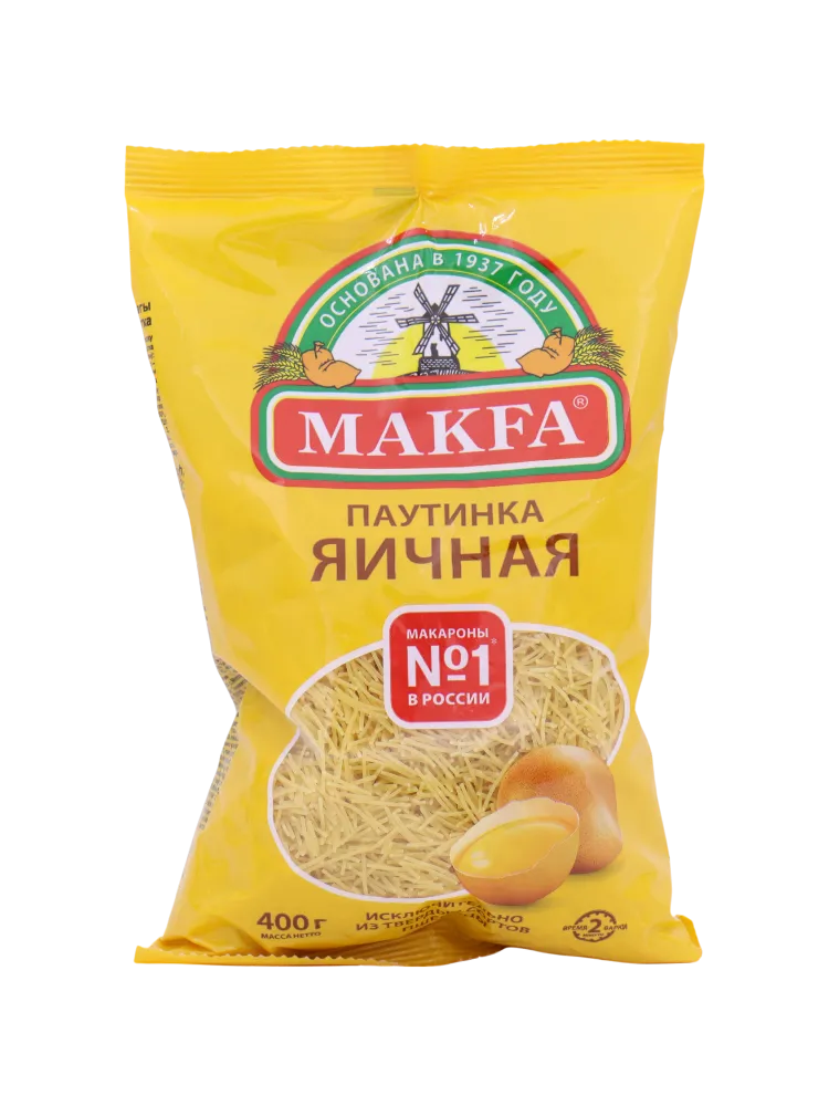 МАКАРОНЫ МАКФА 400Г ПАУТИНКА ЯИЧНАЯ