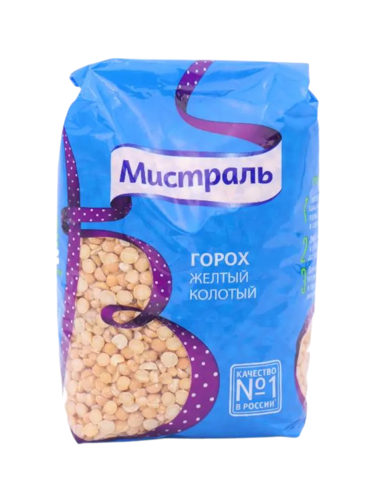 КРУПА МИСТРАЛЬ 900Г ГОРОХ ЖЕЛ КОЛОТЫЙ