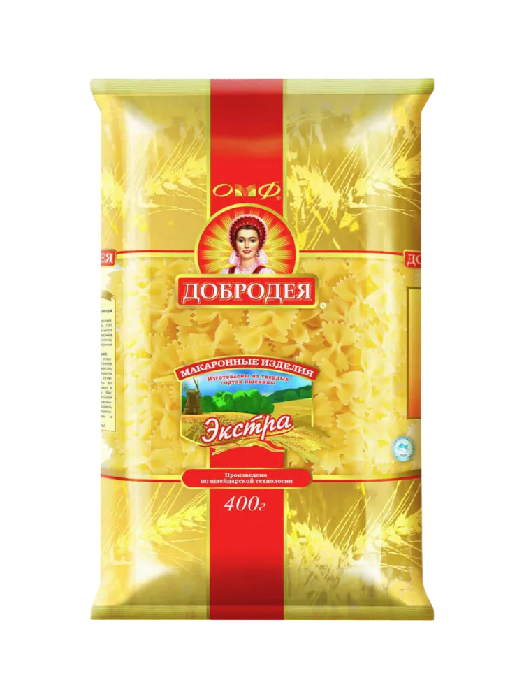 МАКАРОНЫ ДОБРОДЕЯ 400Г АТЛАСНЫЙ БАНТИК