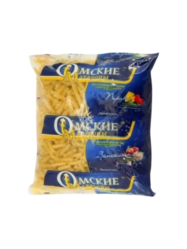 МАКАРОНЫ ОМСКИЕ 800Г СПИРАЛЬ МАЛАЯ В/С