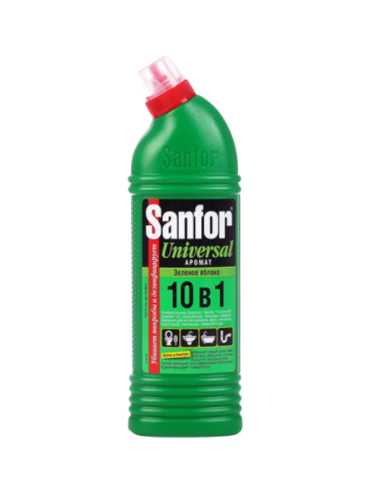 ЧИСТ СР-ВО SANFOR ГЕЛЬ 750Г UNIVERSAL 10В1 ЗЕЛЕНОЕ ЯБЛОКО 