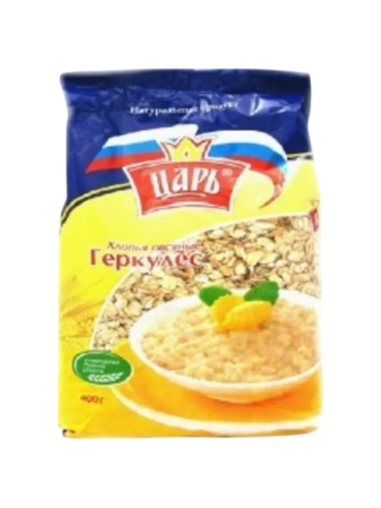 ХЛОПЬЯ ЦАРЬ 400Г ГЕРКУЛЕС ОВСЯНЫЕ М/У