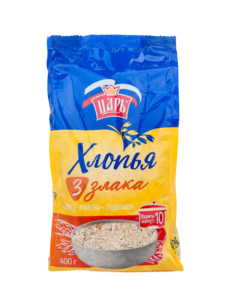 ХЛОПЬЯ ЦАРЬ 400Г 3 ЗЛАКА М/У