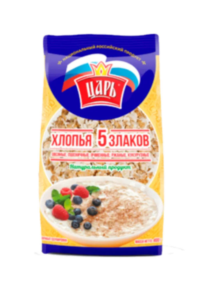 ХЛОПЬЯ ЦАРЬ 400Г 5 ЗЛАКОВ М/У