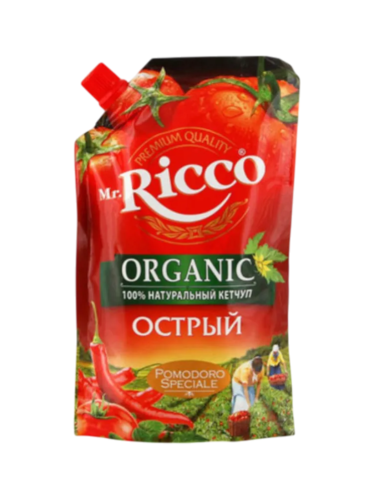 КЕТЧУП MR RICCO 350Г POMODORO ОСТРЫЙ Д/П ДОЗ