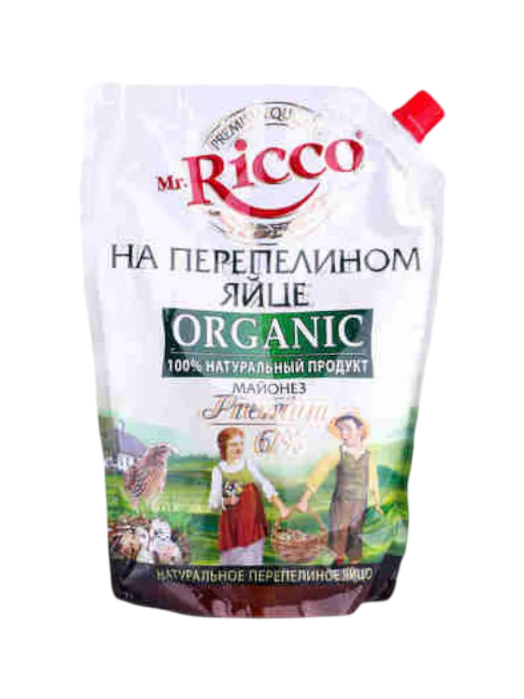 МАЙОНЕЗ MR RICCO 800МЛ ORGANIC НА ПЕРЕПЕЛИНОМ ЯЙЦЕД/П