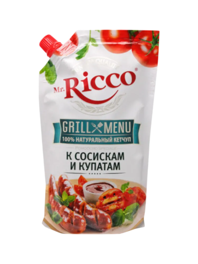КЕТЧУП MR RICCO 350Г GRILL MENU К СОСИСКАМ И КУПАТАМ Д/П