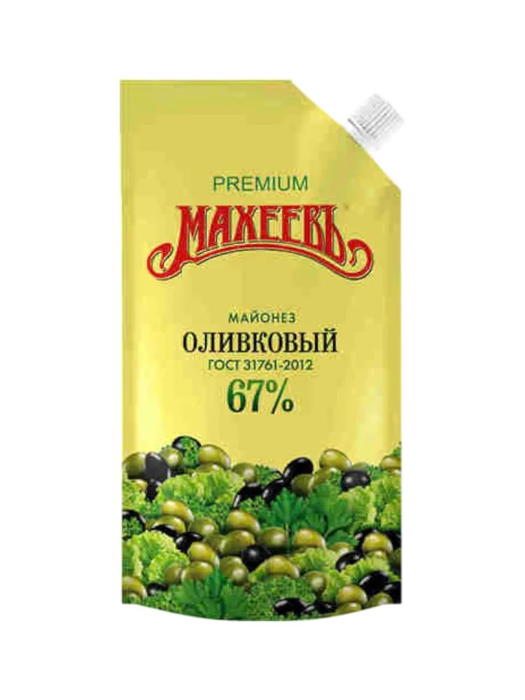 МАЙОНЕЗ МАХЕЕВ 190Г ЗОЛОТОЙ ОЛИВКОВЫЙ 67% 