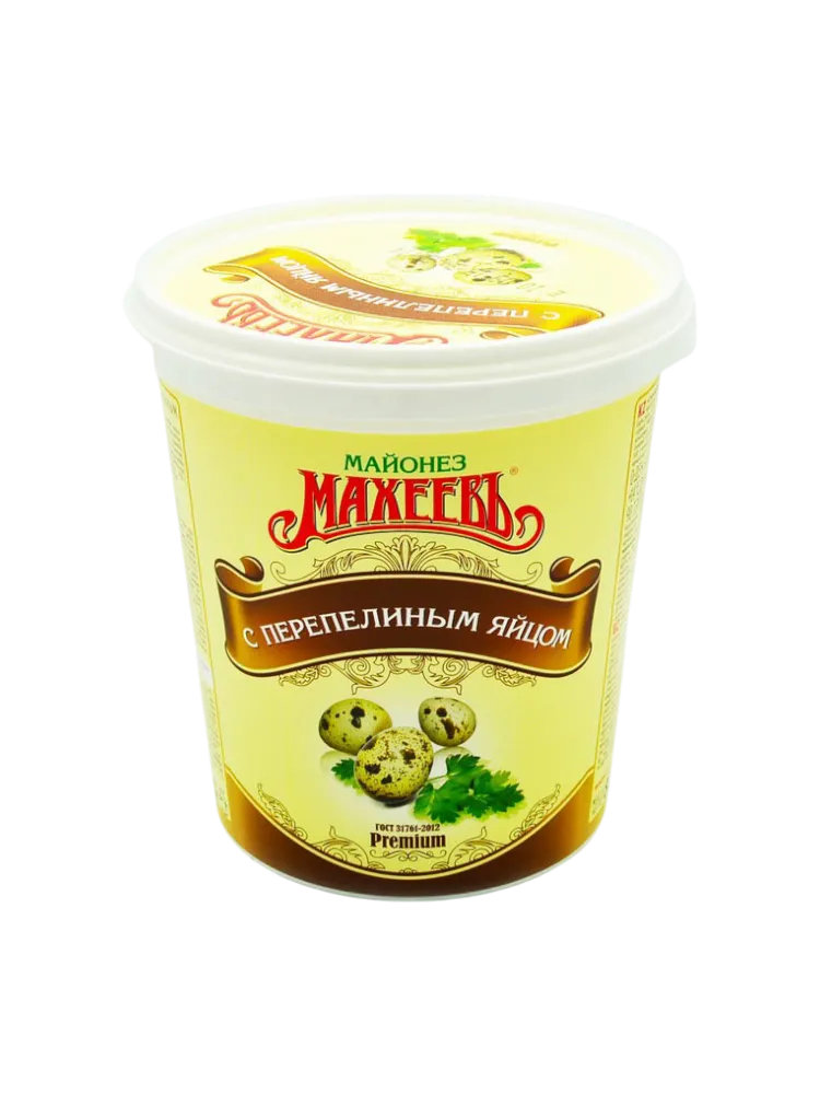 МАЙОНЕЗ МАХЕЕВ 800Г НА ПЕРЕПЕЛ ЯЙЦЕ 55.5% ВЕДРО 