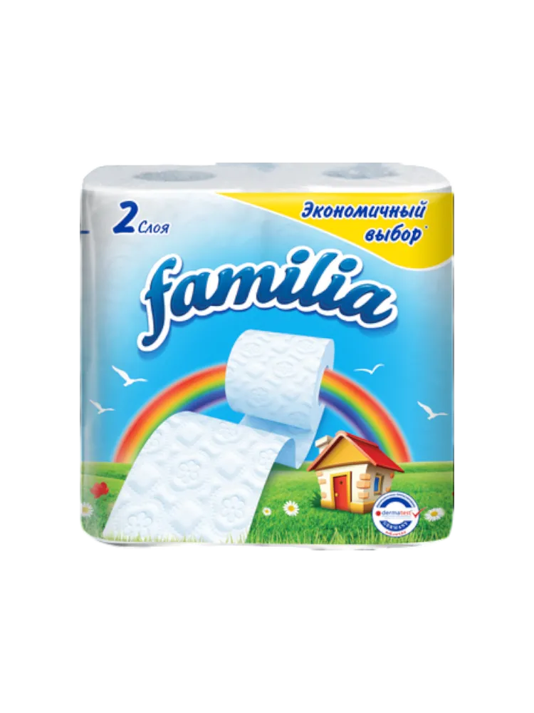 ТУАЛЕТ БУМАГА FAMILIYA WHITE 2-Х СЛ 4РУЛ RAINBOW