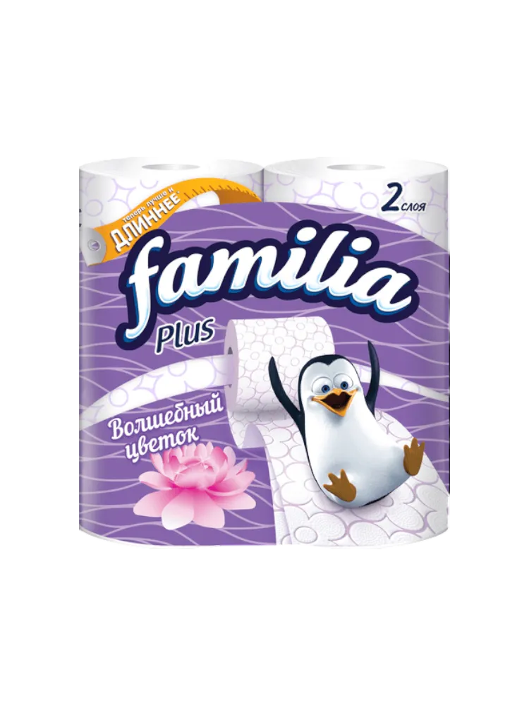 Т/БУМАГА FAMILIA PLUS ВОЛ.ЦВЕТОК 2СЛ 4РУЛ
