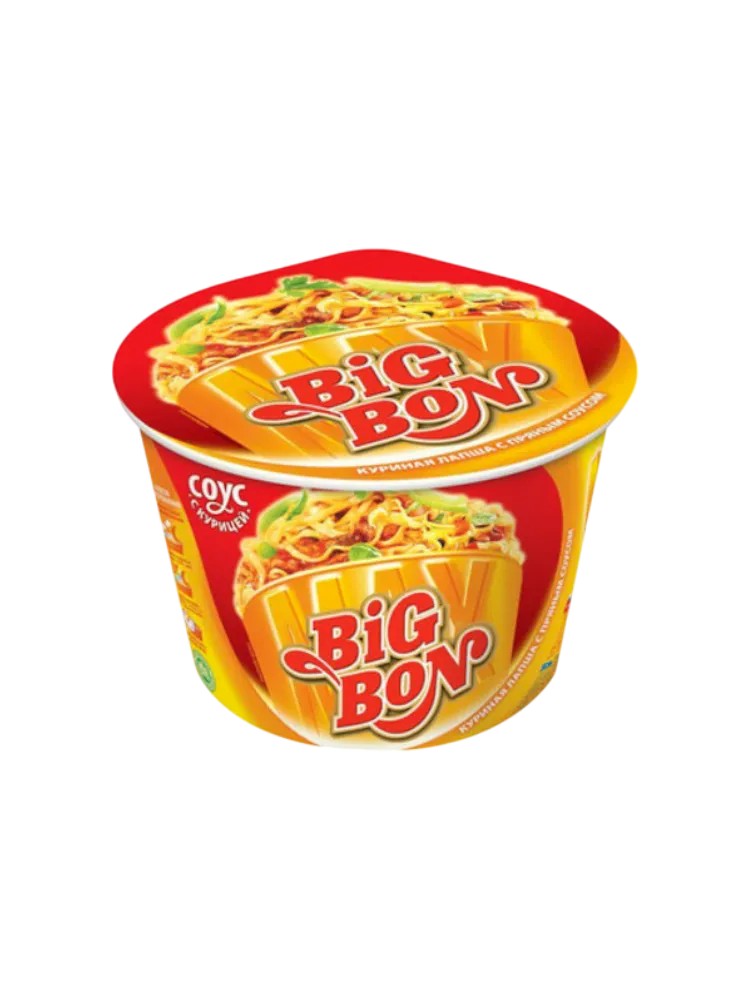 ЛАПША BIG BON 95Г КУРИНАЯ С ПРЯНЫМ СОУСОМ