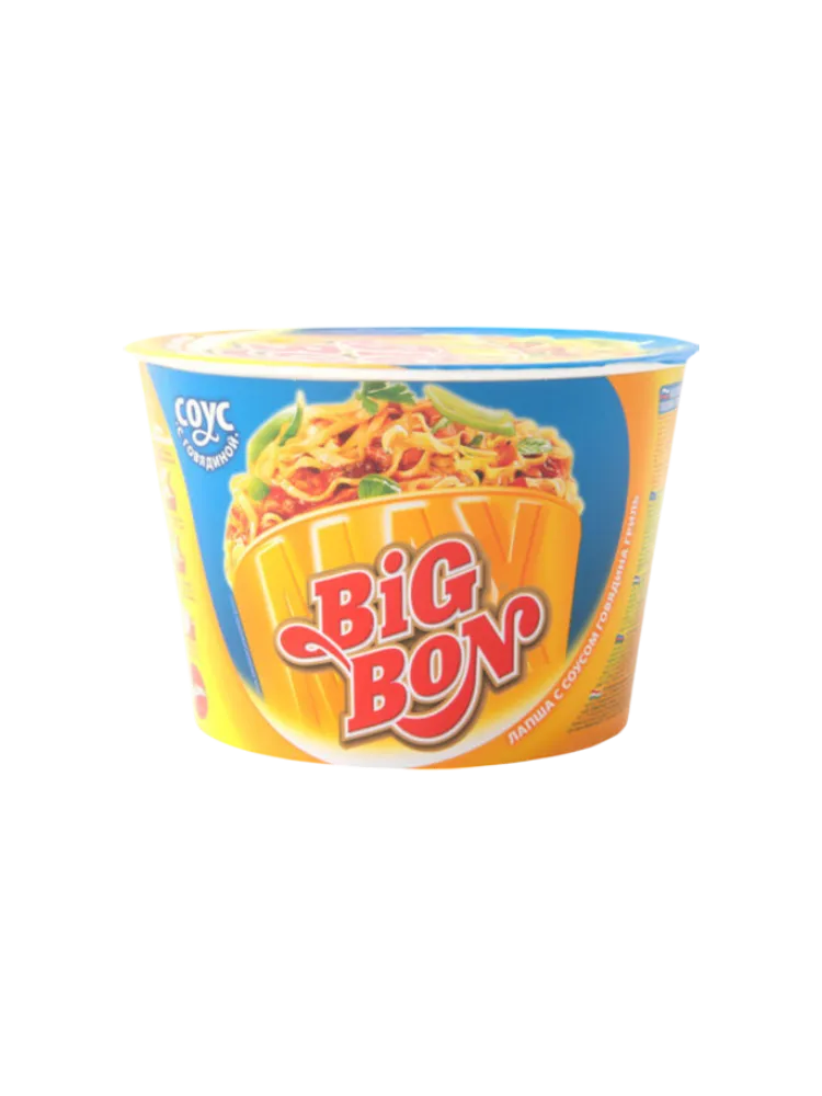 ЛАПША BIG BON 95Г С СОУСОМ ГОВЯДИНА ГРИЛЬ