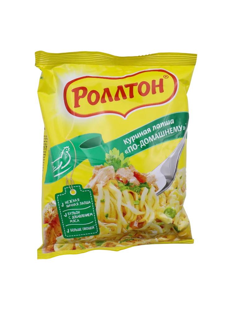 ЛАПША РОЛЛТОН 85Г ПО-ДОМАШНЕМУ КУРИНАЯ