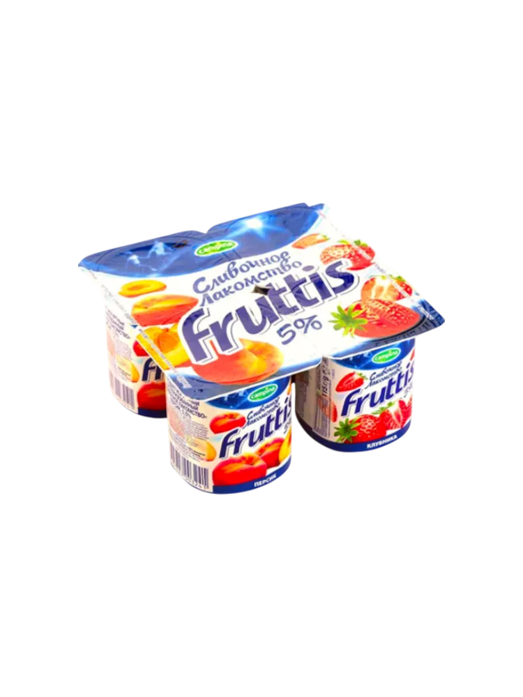 ЙОГУРТ FRUTTIS 115Г 5% СЛ ПЕРСИК КЛУБНИКА