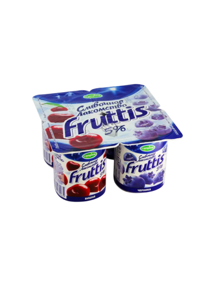 ЙОГУРТ FRUTTIS 115Г 5% СЛ ВИШНЯ/ЧЕРНИКА