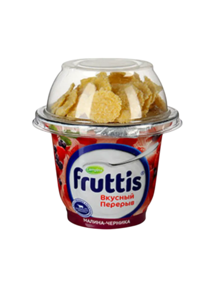ЙОГУРТ FRUTTIS 180Г 2.6% ВКУСНЫЙ ПЕРЕРЫВ МАЛИНА/ЧЕРНИКА С ХЛОПЬЯМИ